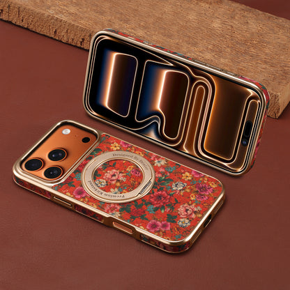 Floral Pattern Gear Electroplated Phone Case