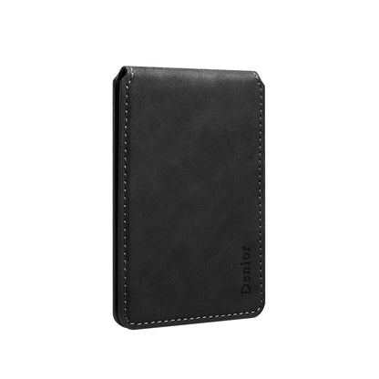 PU Faux Leather Vintage Pattern Top-bottom Open Magnetic Card Holder