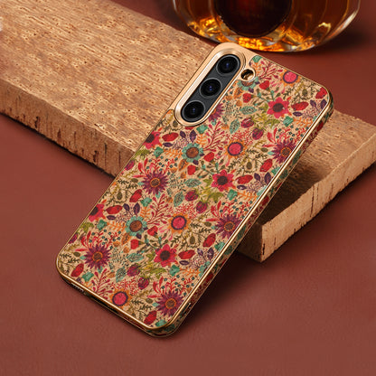 Cork Floral Electroplated Phone Case (For Samsung)