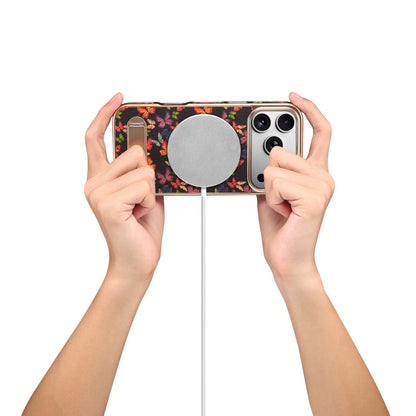 Cork Butterfly In-line Stand Magnetic Electroplated Phone Case