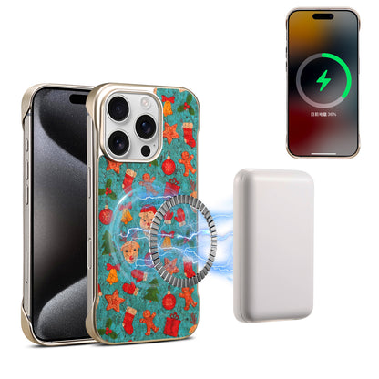 Floral Pattern Cork Borderless Magnetic Phone Case