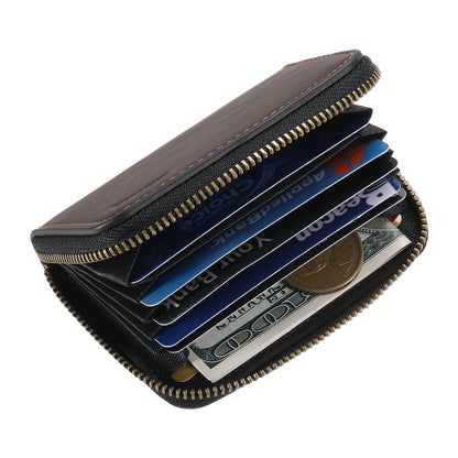 PU Skin-Feel Magnetic Zipper Card Holder