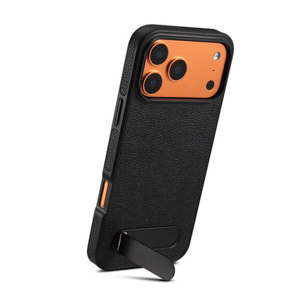 PU Faux Leather Lychee Texture In-line Stand Phone Case