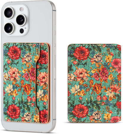 Cork Floral Magnetic Card Holder