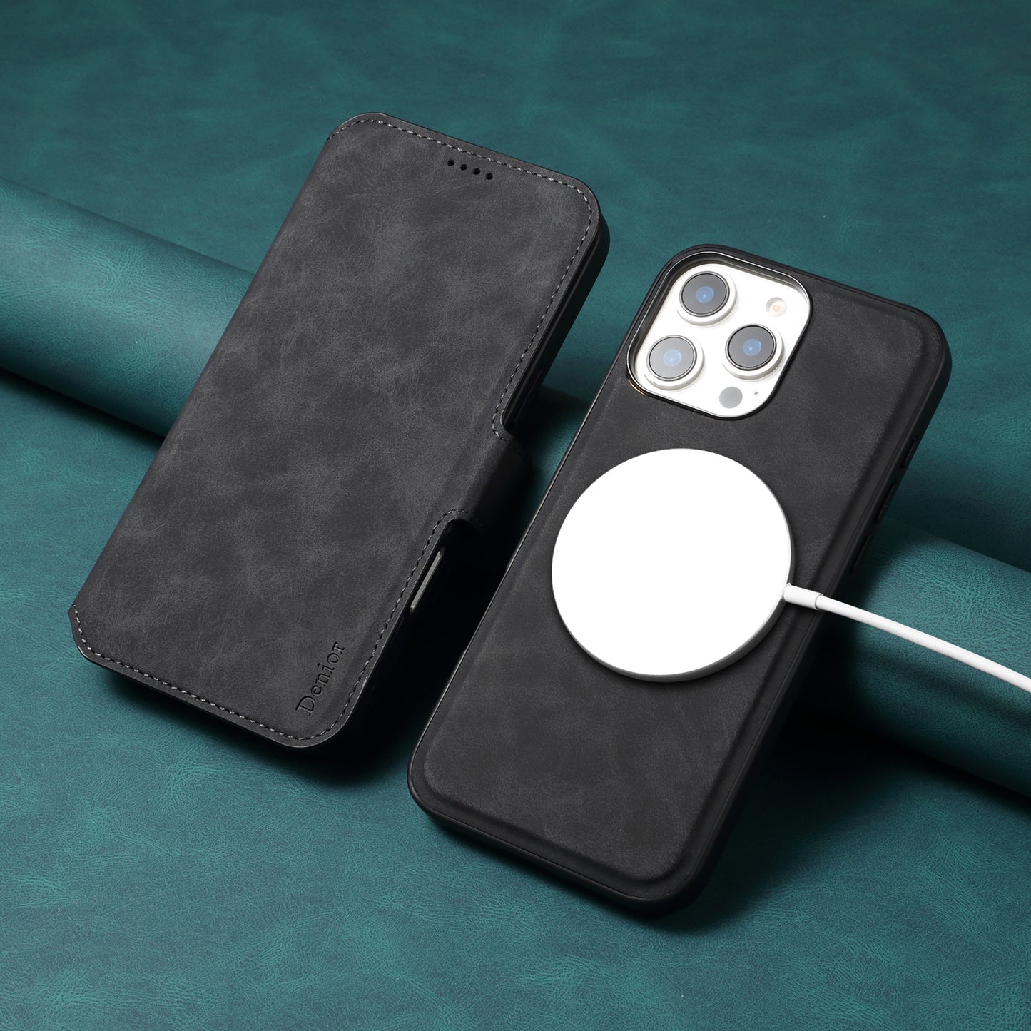 PU Retro Faux Leather Pattern Magnetic Wallet Phone Case