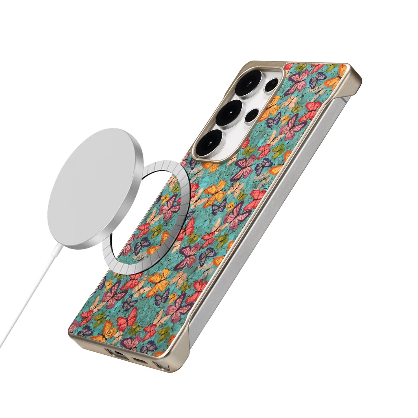 Cork Floral Borderless Magnetic Phone Case (For Samsung)