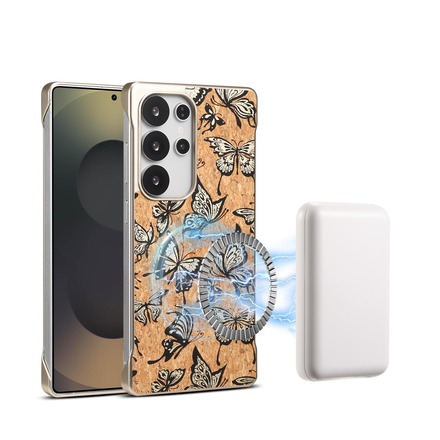 Cork Floral Borderless Magnetic Phone Case (For Samsung)