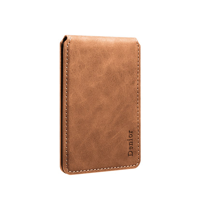 PU Skin-Feel Magnetic Zipper Card Holder