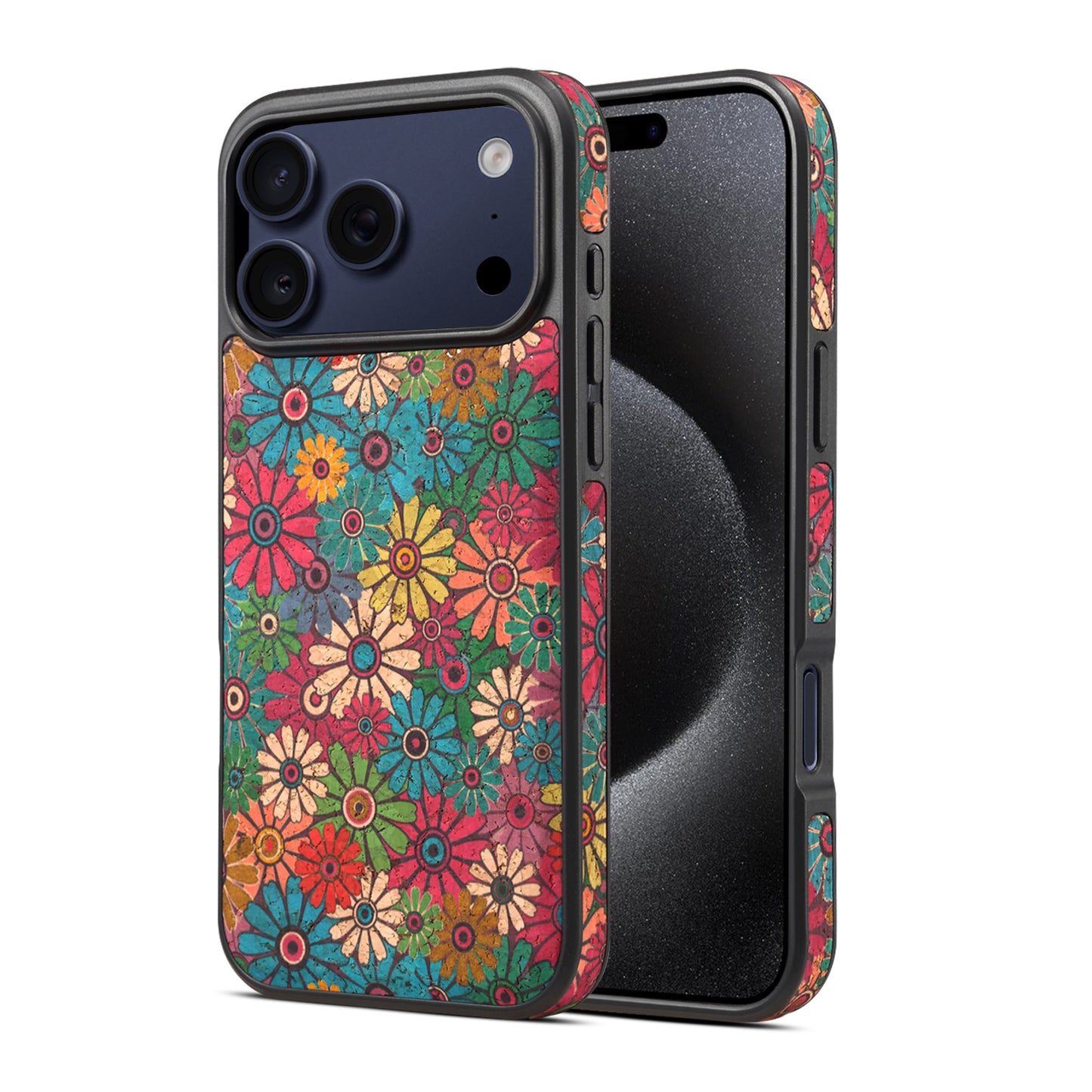 Floral Cork Mag Case