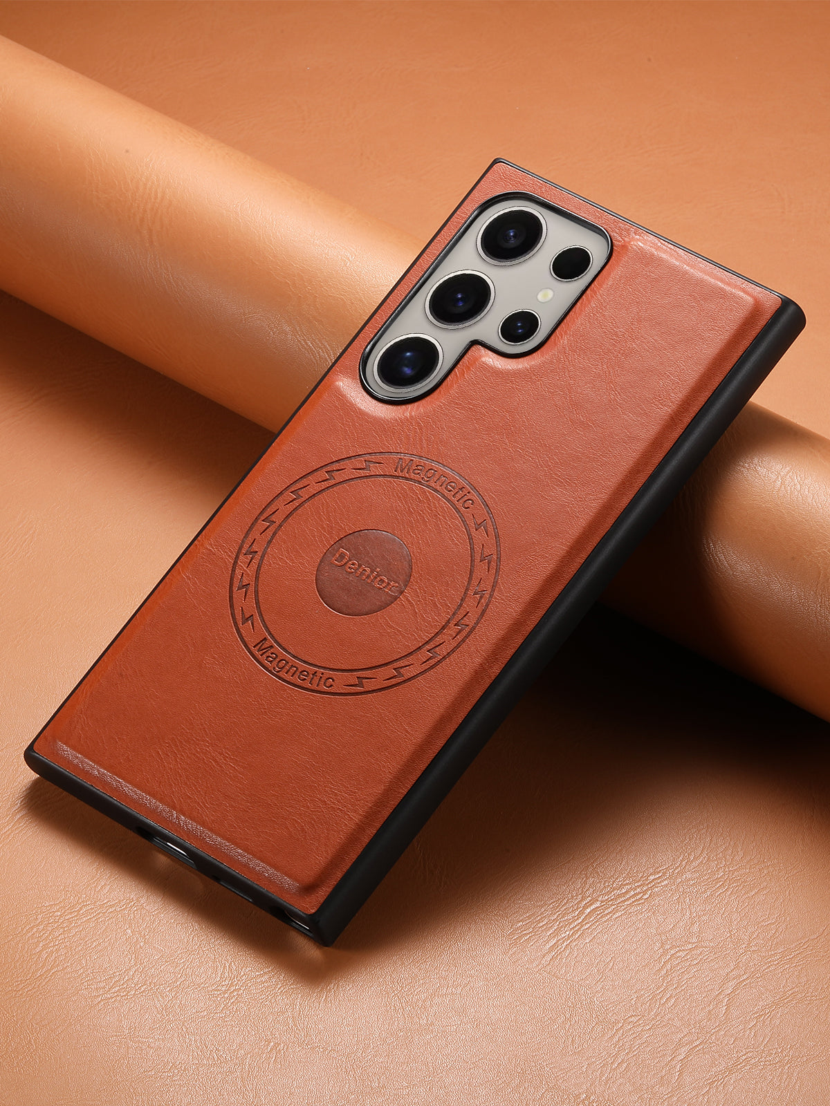 PU Faux Cowhide Texture Magnetic Phone Case (For Samsung)