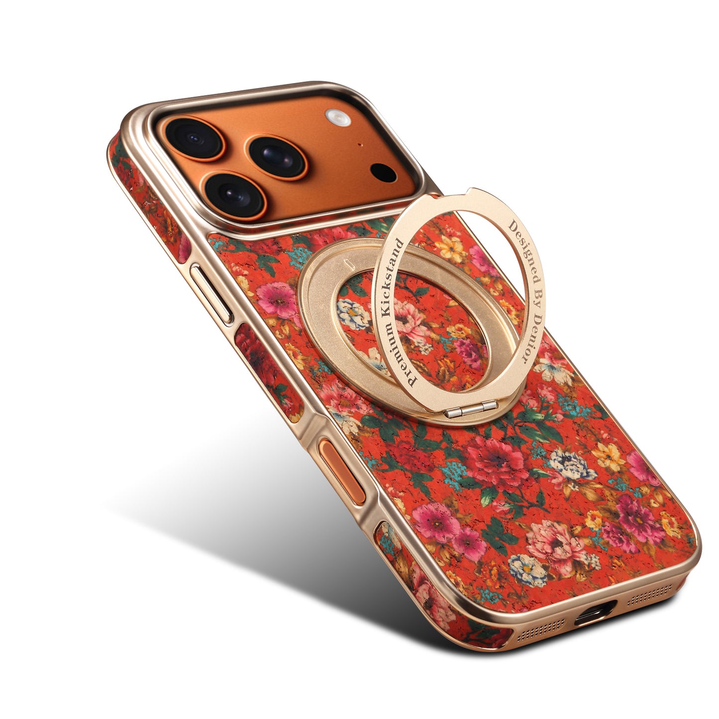 Floral Pattern Gear Electroplated Phone Case