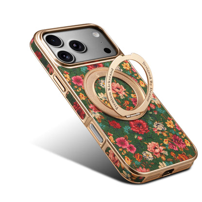 Floral Pattern Gear Electroplated Phone Case