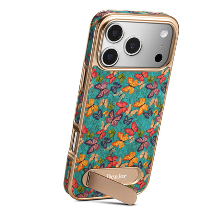 Cork Butterfly In-line Stand Magnetic Electroplated Phone Case