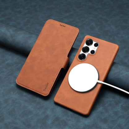 PU Retro Faux Leather Detachable Magnetic Wallet Stand Phone Case (For Samsung)