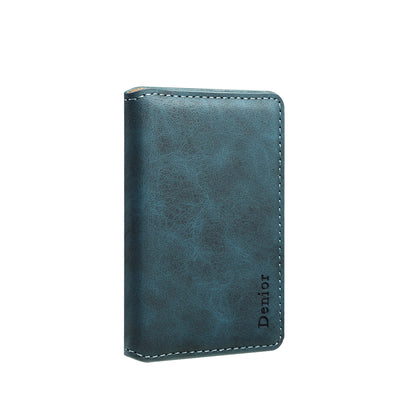PU Faux Leather Vintage Pattern Side-Open Magnetic Card Holder