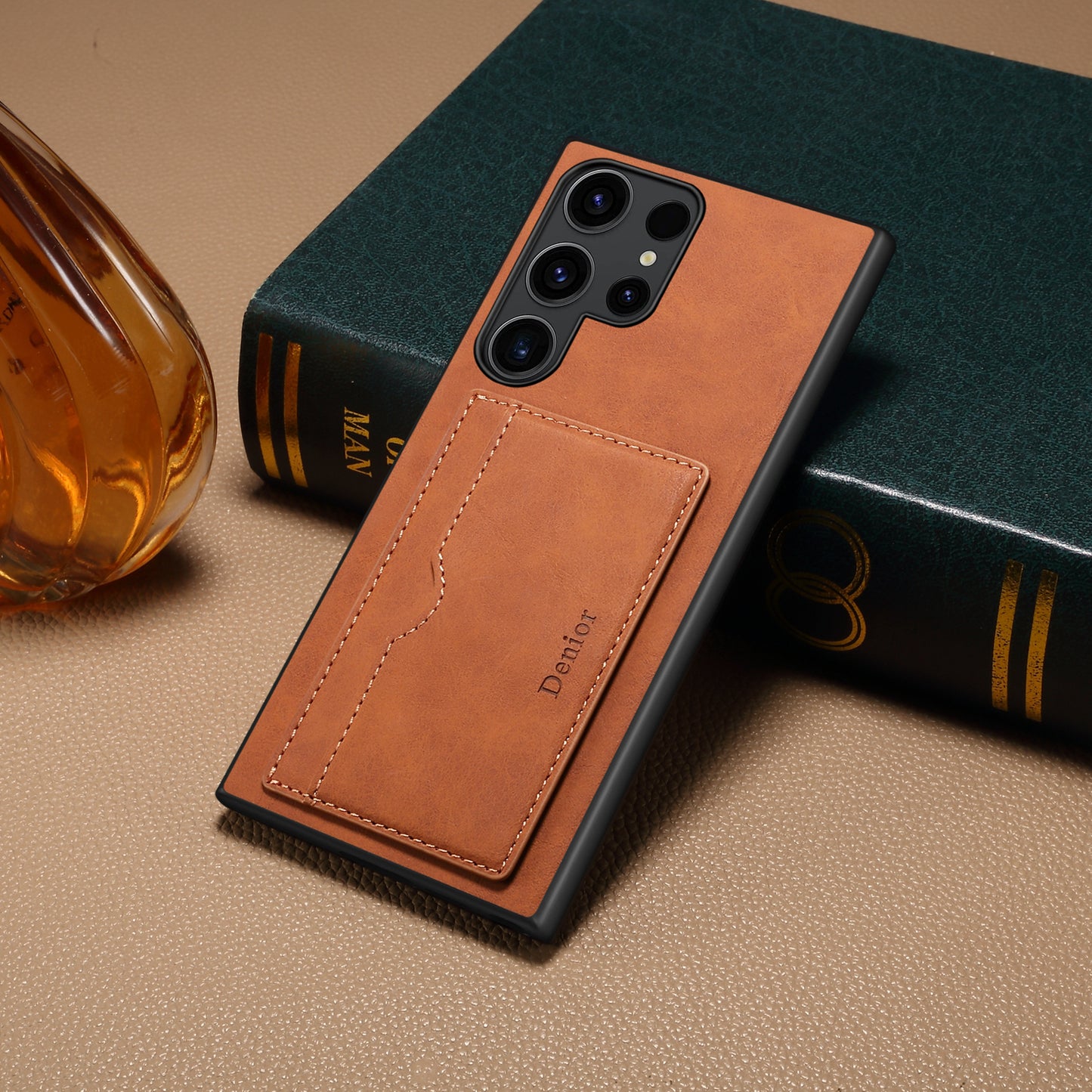 PU Retro Faux Leather Wallet Case with Horizontal Kickstand (For Samsung)