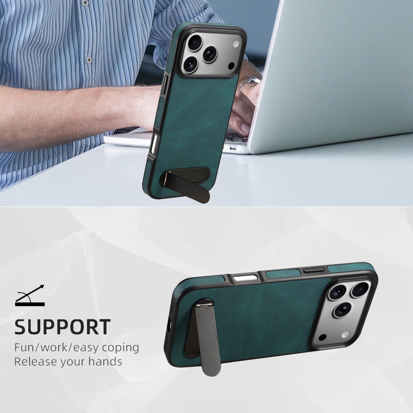 PU Skin-Feel In-line Stand Phone Case