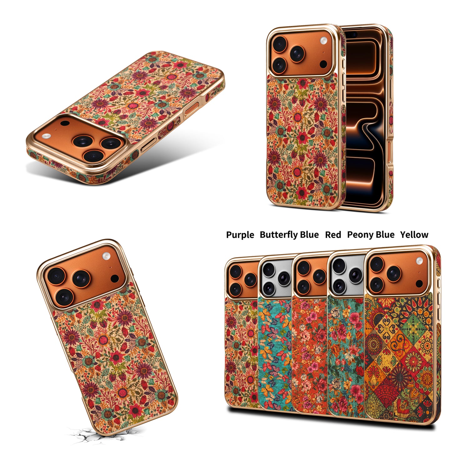 Floral Butterfly Electroplated Phone Case