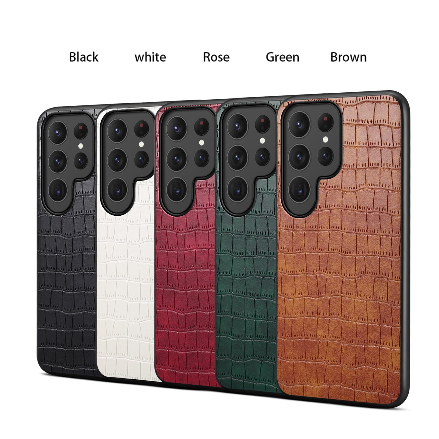 PU Faux Leather Crocodile Texture Phone Case Back Cover (For Samsung)