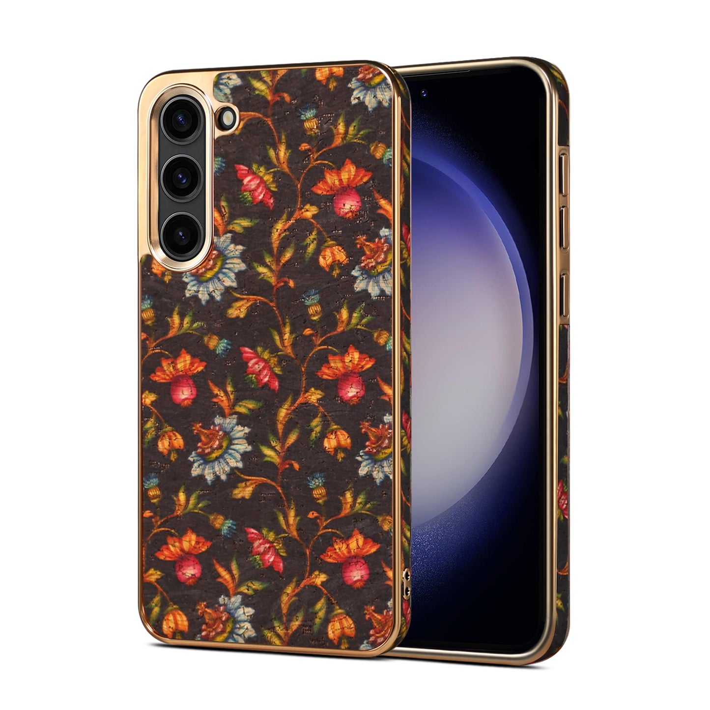 Cork Floral Electroplated Phone Case (For Samsung)