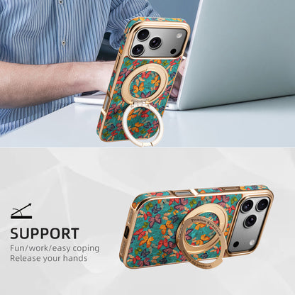 Floral Pattern Gear Electroplated Phone Case