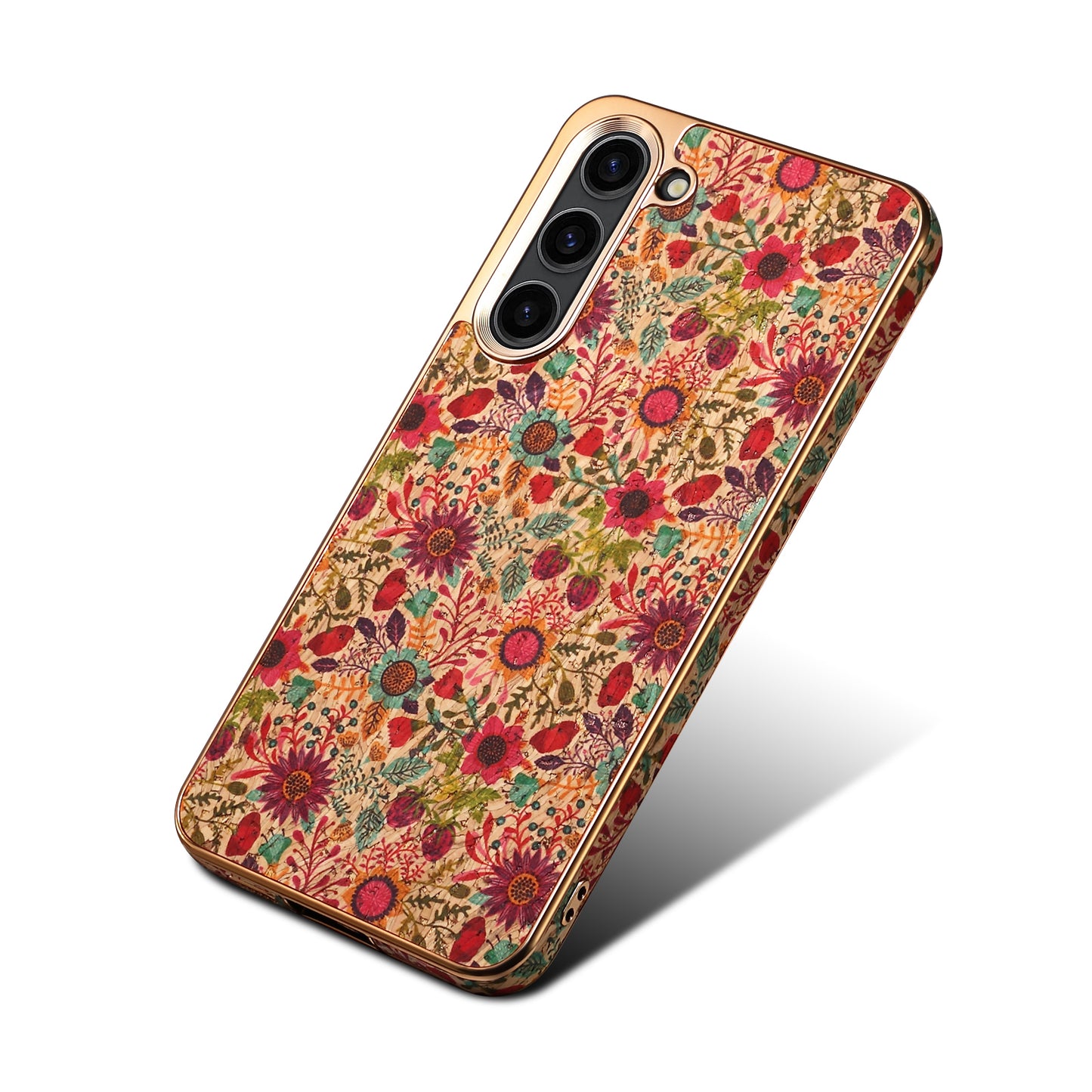 Cork Floral Electroplated Phone Case (For Samsung)