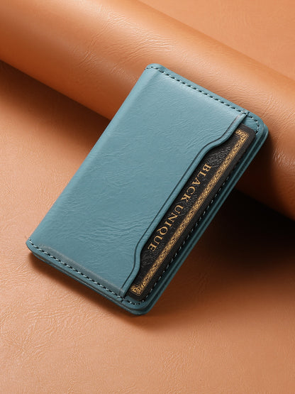 PU Faux Leather Cow Pattern Magnetic Card Holder