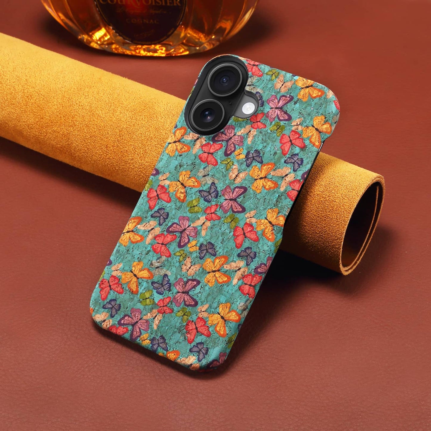 Floral Pattern Cork PC Phone Case