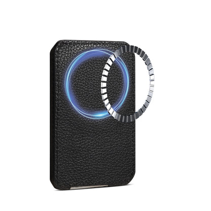 PU Faux Leather Lychee Texture Magnetic Card Holder