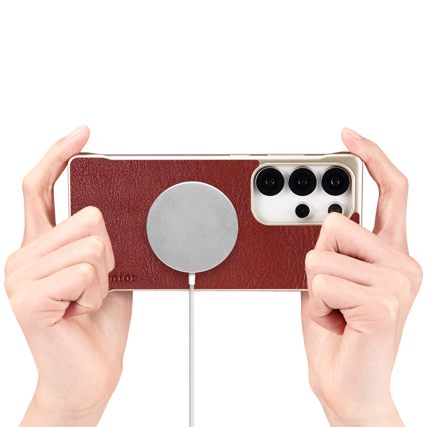 Genuine Leather Borderless Magnetic Phone Case (For Samsung)