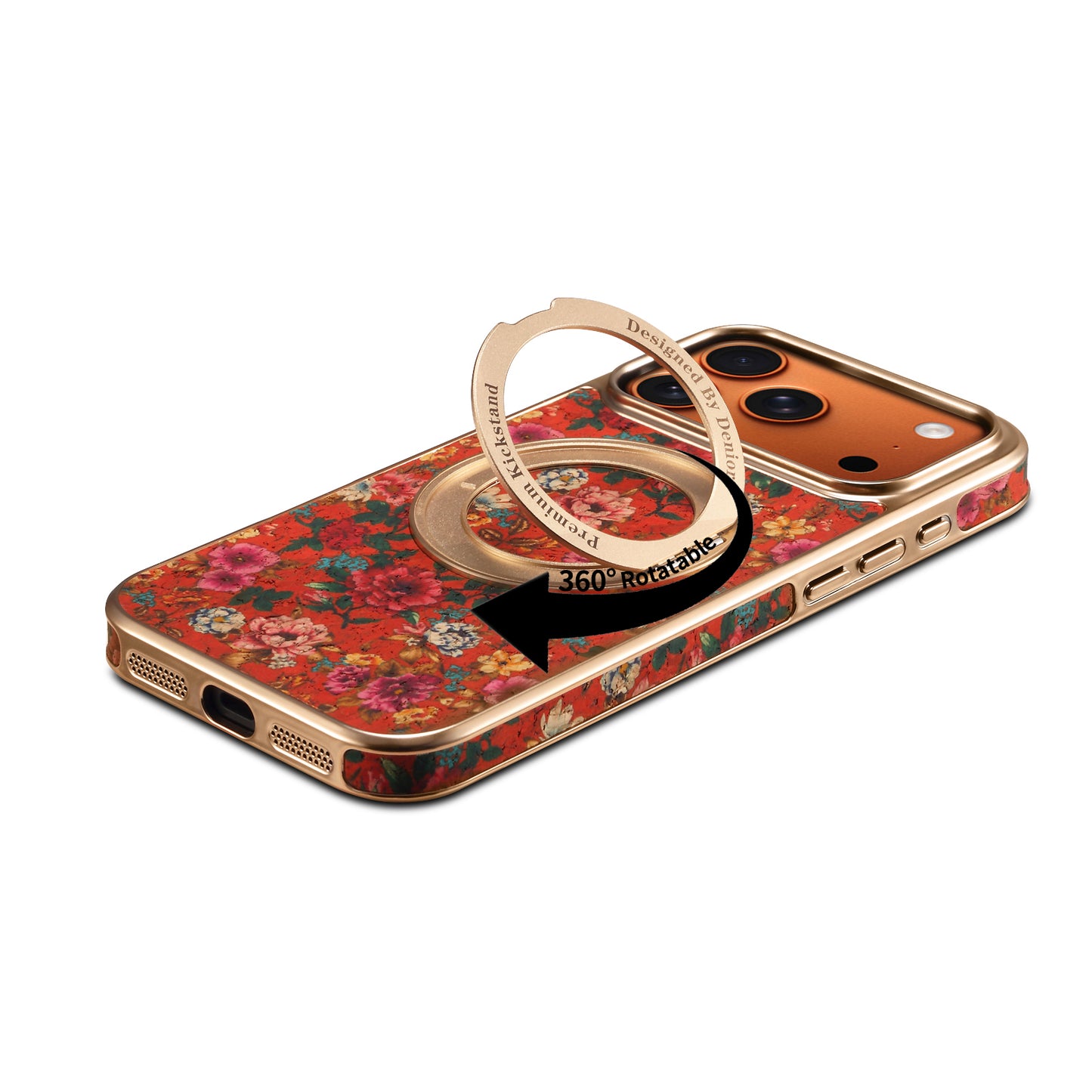 Floral Pattern Gear Electroplated Phone Case