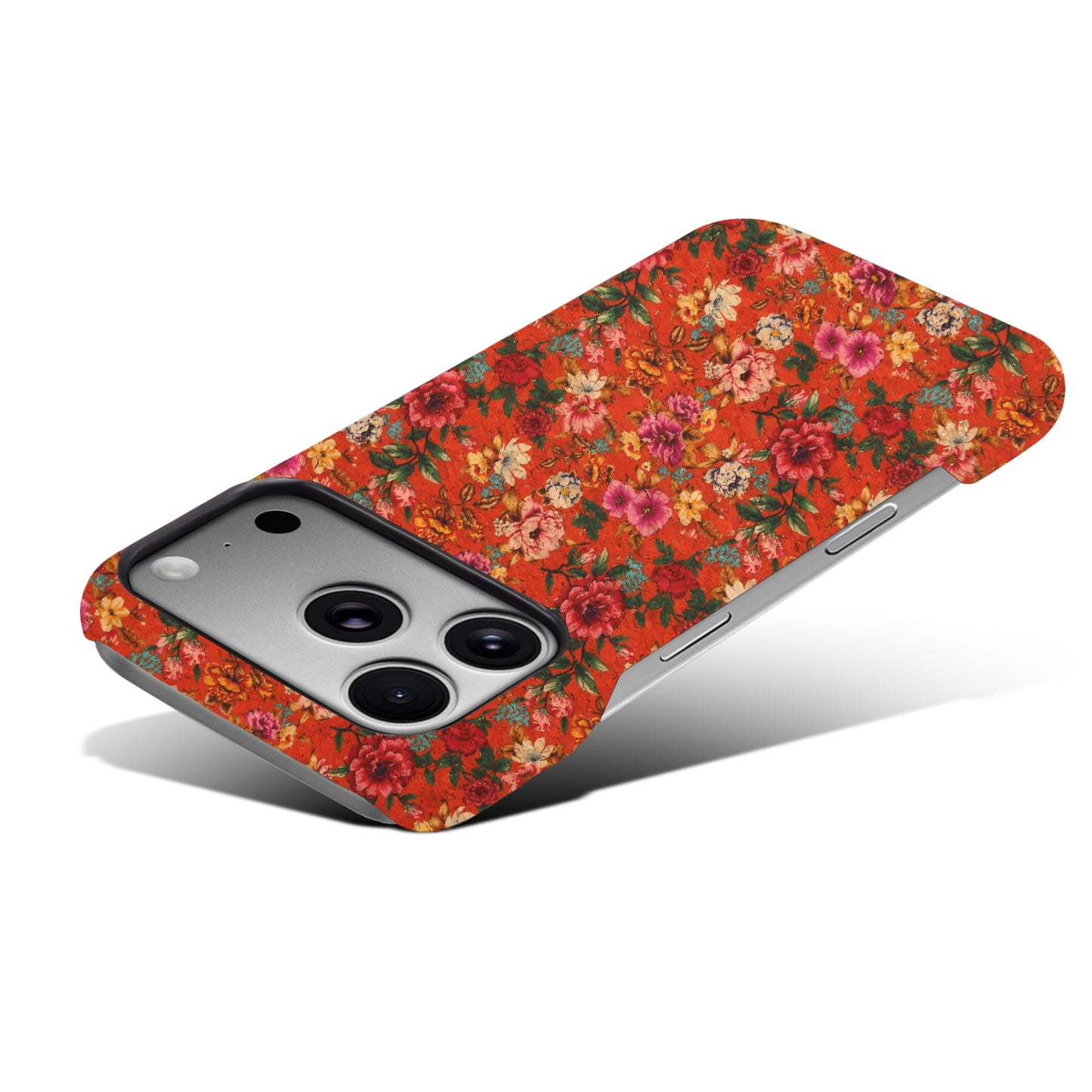 Floral Pattern Cork PC Phone Case
