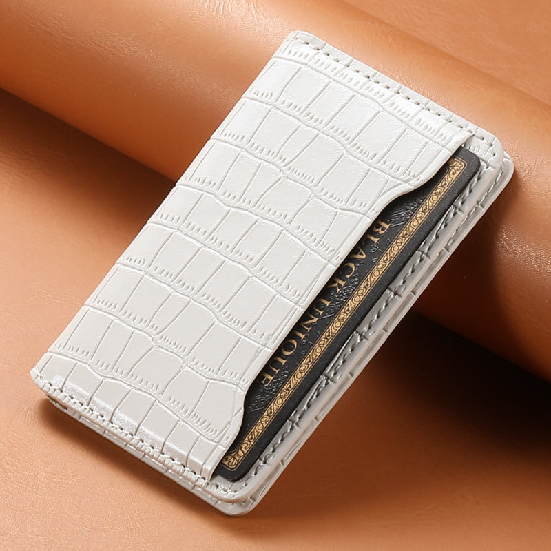 Bifold PU Leather  Glue Wallet - Outer Slot Crocodile pattern
