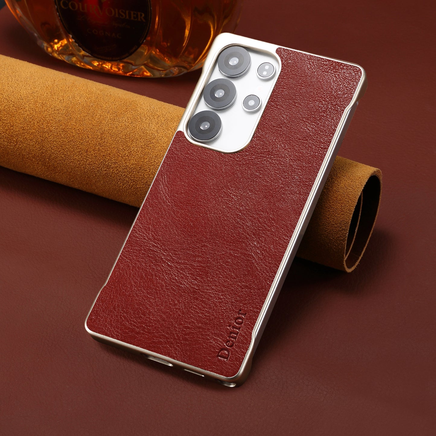 Genuine Leather Borderless Magnetic Phone Case (For Samsung)
