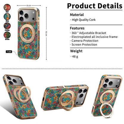 Floral Pattern Gear Electroplated Phone Case
