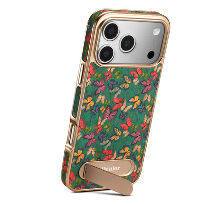 Cork Butterfly In-line Stand Magnetic Electroplated Phone Case