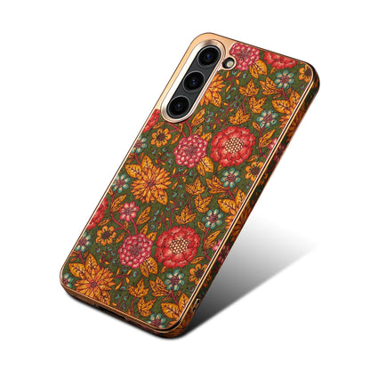 Cork Floral Electroplated Phone Case (For Samsung)