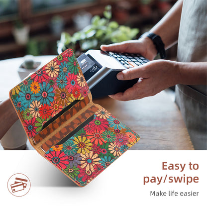 Cork Floral Magnetic Card Holder