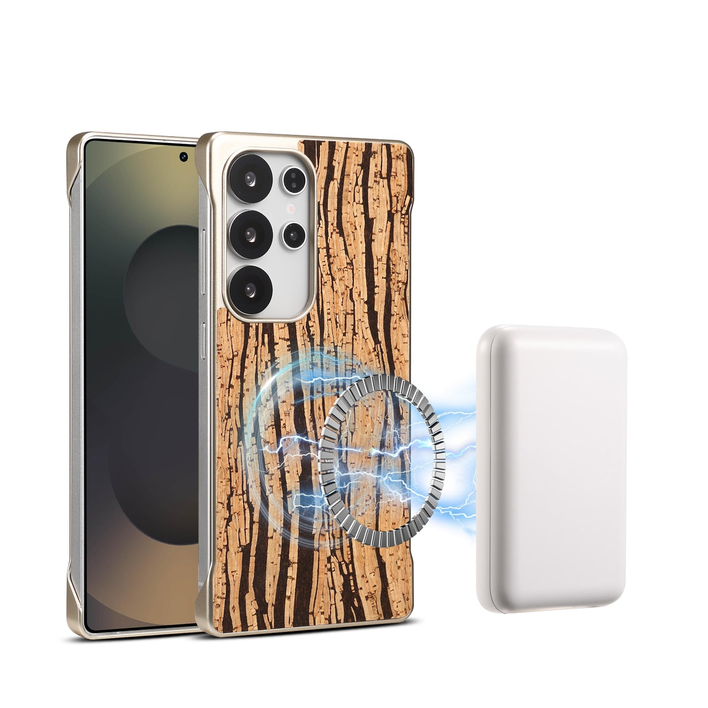 Cork Floral Borderless Magnetic Phone Case (For Samsung)