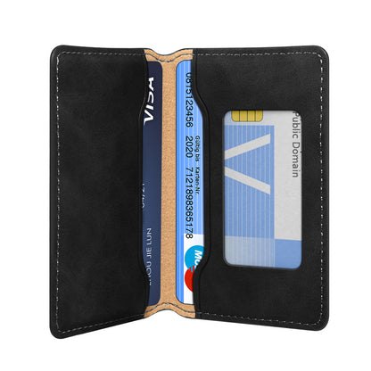 PU Faux Leather Vintage Pattern Side-Open Magnetic Card Holder