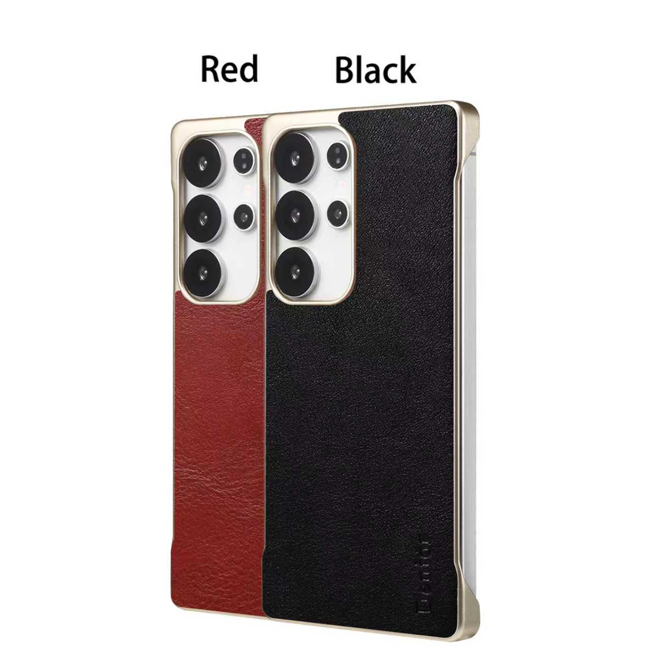 Genuine Leather Borderless Magnetic Phone Case (For Samsung)