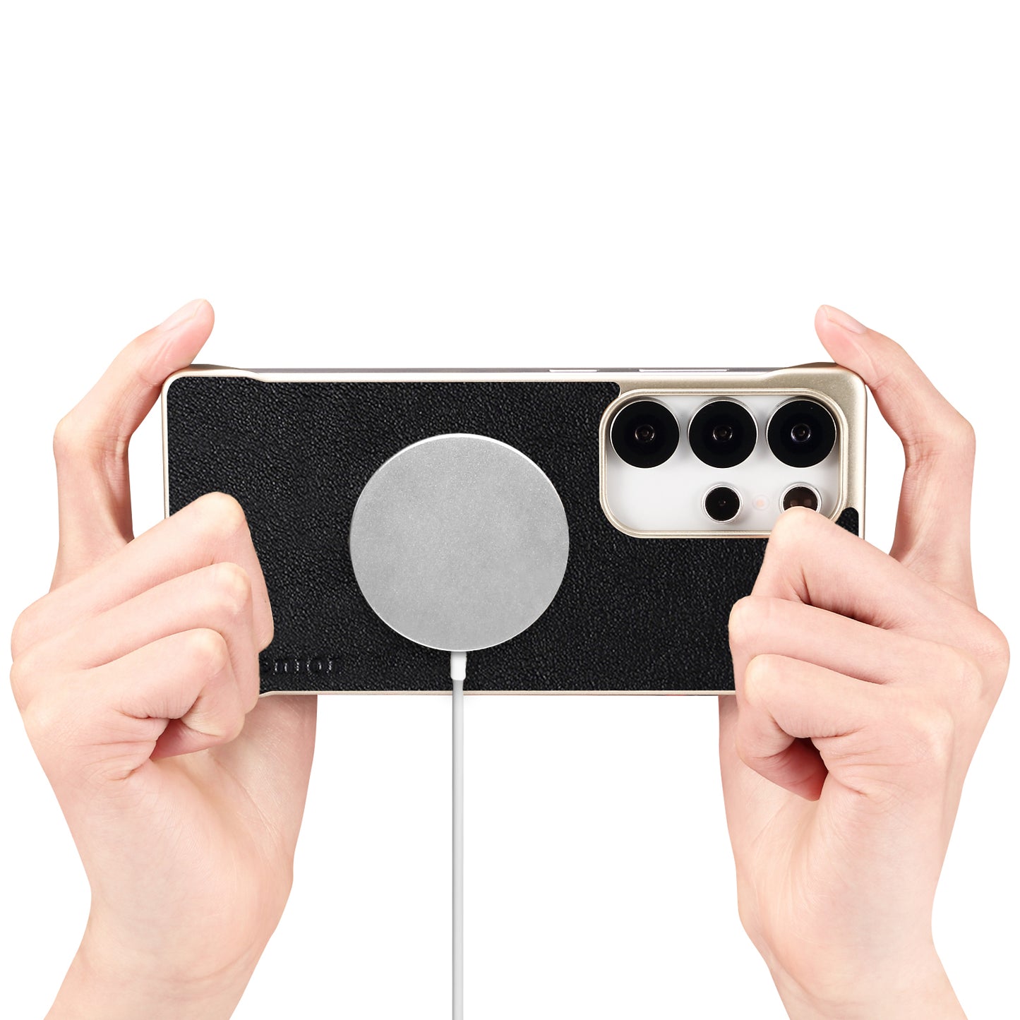 Genuine Leather Borderless Magnetic Phone Case (For Samsung)