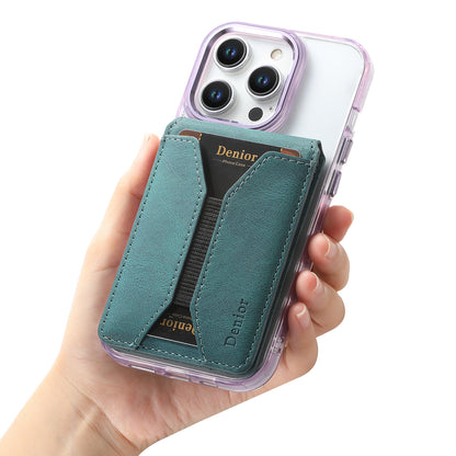 Bifold Vertical Elastic Rope Clip PU Leather Mag Wallet - Skin Feel