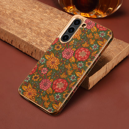 Cork Floral Electroplated Phone Case (For Samsung)