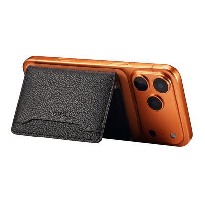 PU Faux Leather Lychee Texture Magnetic Card Holder