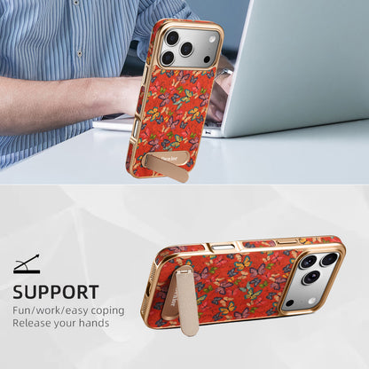 Cork Butterfly In-line Stand Magnetic Electroplated Phone Case