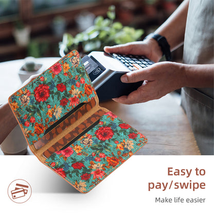 Cork Floral Magnetic Card Holder