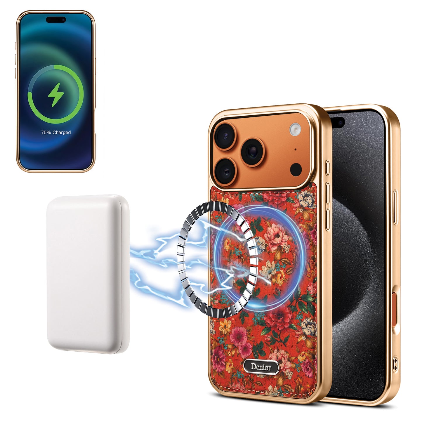 Butterfly Printed Magnetic Electroplated Phone Case