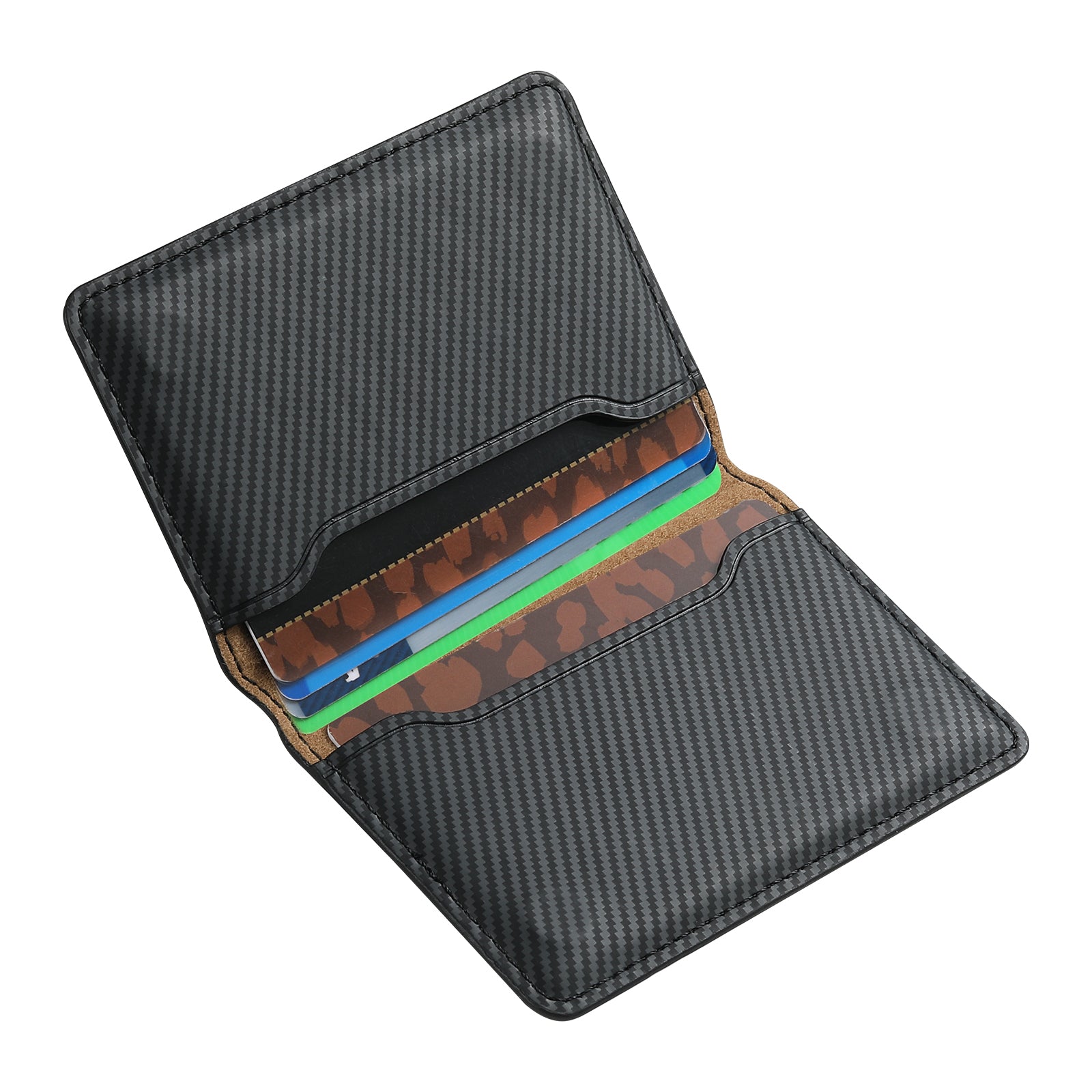 Bifold PU Leather Mag Wallet - Carbon Pattern