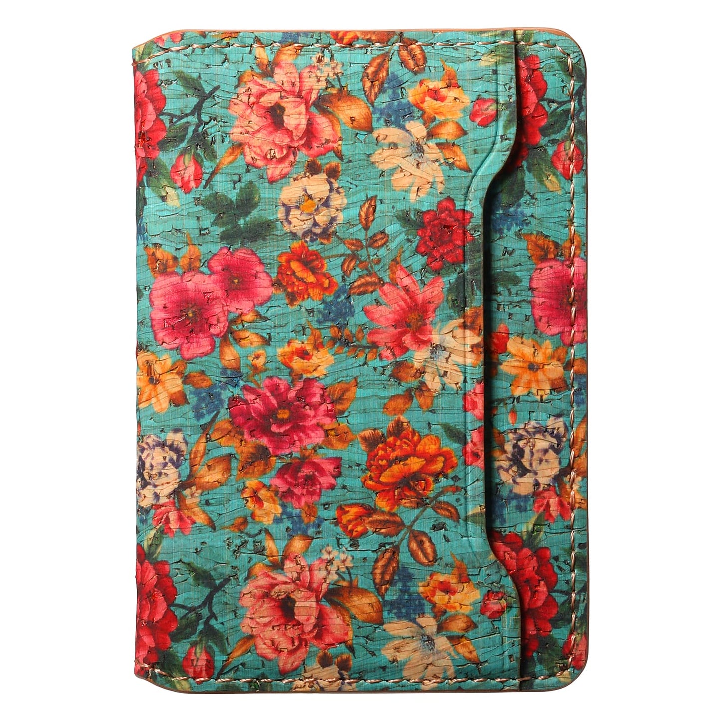 Cork Floral Magnetic Card Holder